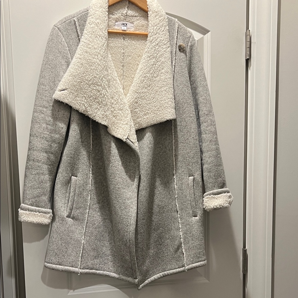 JACK by BB Dakota Women's Gray and Cream knit and Fleece Jacket